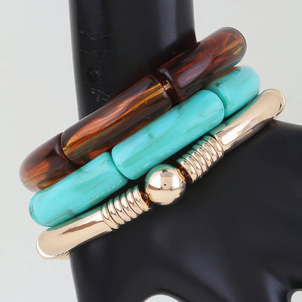 Marbled Tube Bead Bracelet