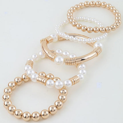 Layered Pearl-Style Beaded Bracelet