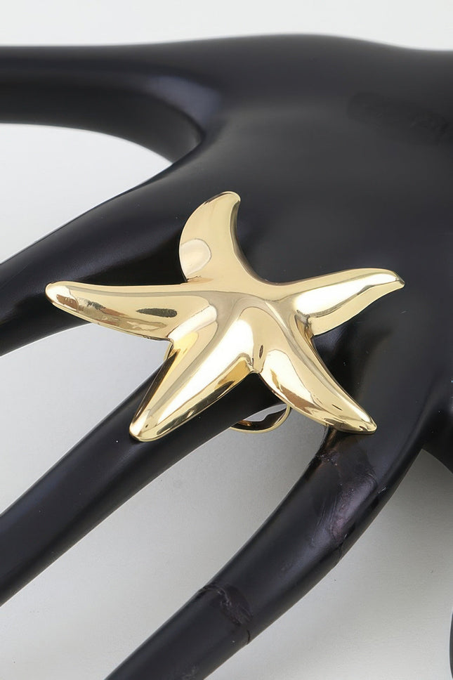 Polished Starfish Statement Ring