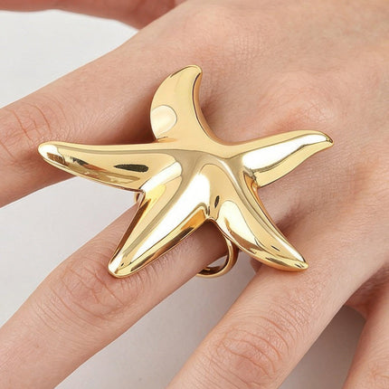Polished Starfish Statement Ring
