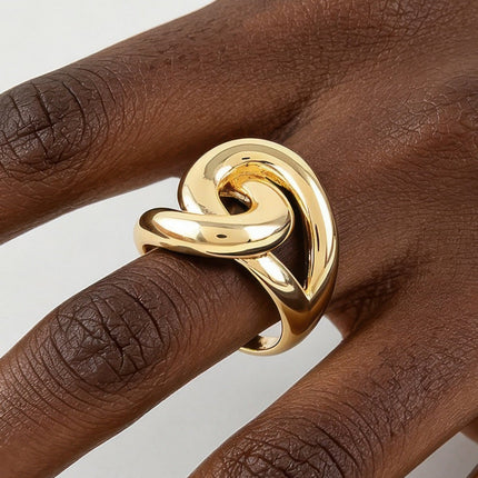 Polished Interloop Statement Ring