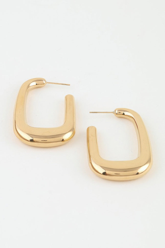 Polished Geometric Open-Hoop Earrings