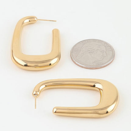 Polished Geometric Open-Hoop Earrings