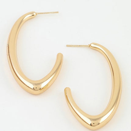 Polished Cat-Eye Hoop Earrings