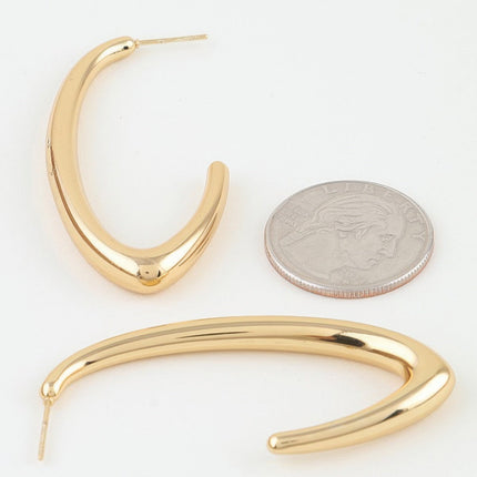 Polished Cat-Eye Hoop Earrings