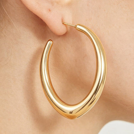 Polished Cat-Eye Hoop Earrings