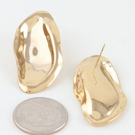Hammered Organic Drop Earrings