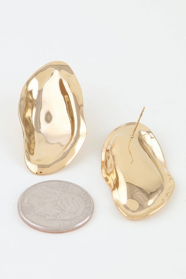 Hammered Organic Drop Earrings