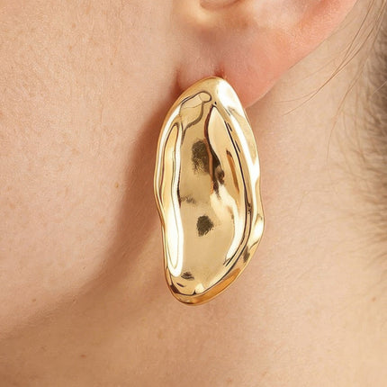 Hammered Organic Drop Earrings