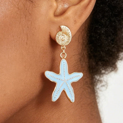 Shell & Starfish Drop Earrings