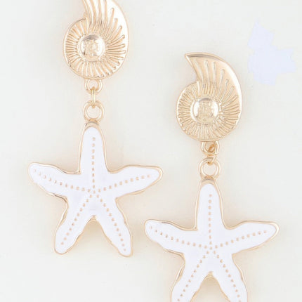 Shell & Starfish Drop Earrings