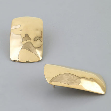 Hammered Geometric Frame Stud Earrings