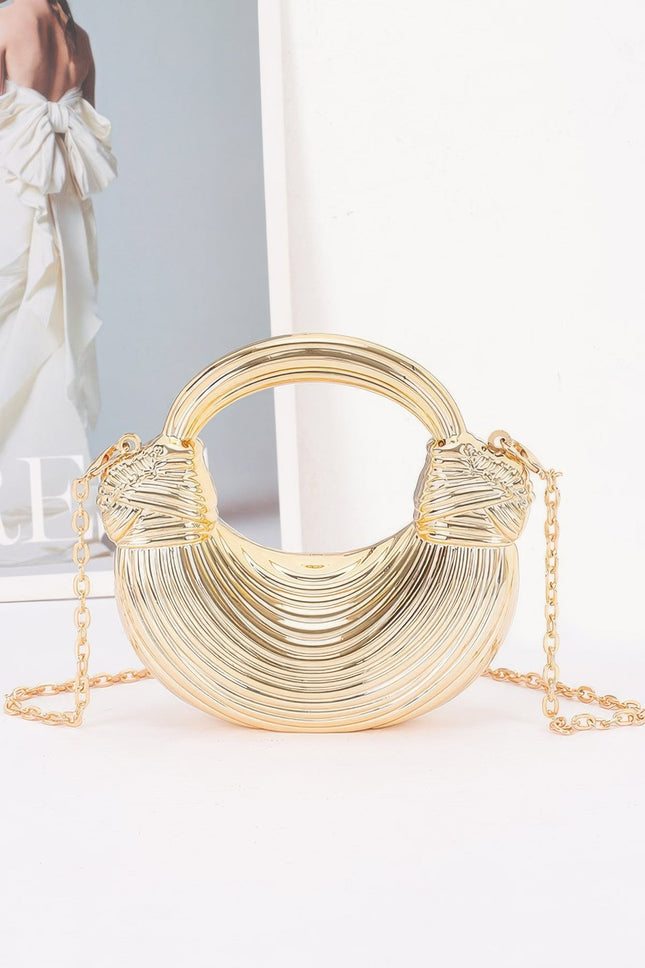 Mini Textured Acrylic Clutch with Chain