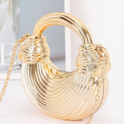Mini Textured Acrylic Clutch with Chain
