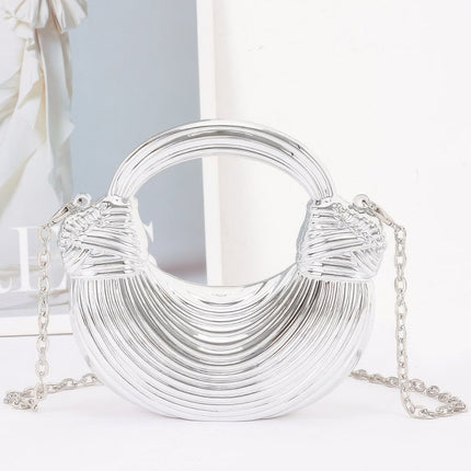 Mini Textured Acrylic Clutch with Chain