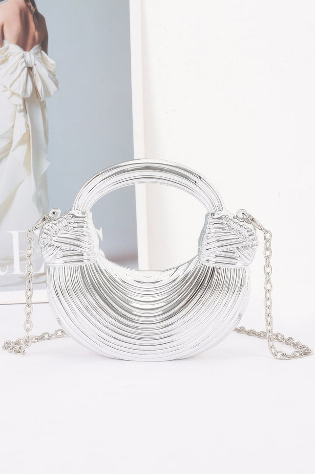 Mini Textured Acrylic Clutch with Chain