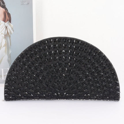 Rhinestone Half-Moon Party Clutch