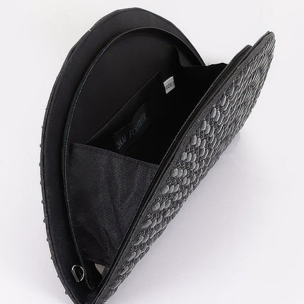 Rhinestone Half-Moon Party Clutch