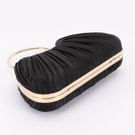 Pleated Fan Clutch with Ring Handle