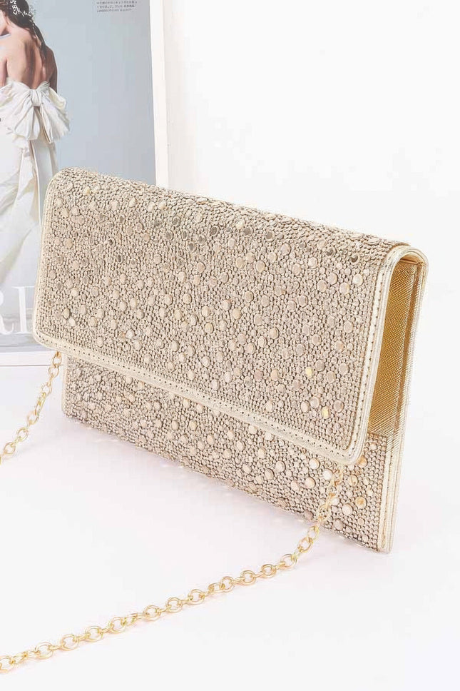 Rhinestone Envelope Clutch — Classic Flap