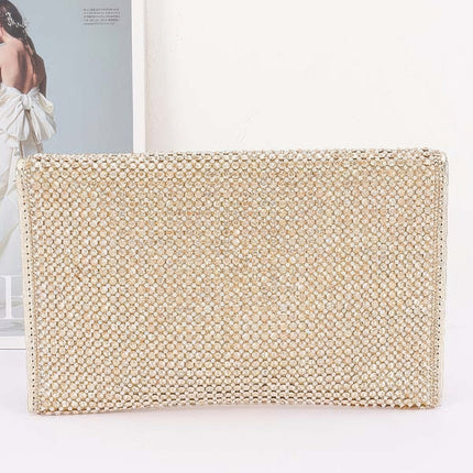 Pearl & Rhinestone Flap Clutch with Top Handle