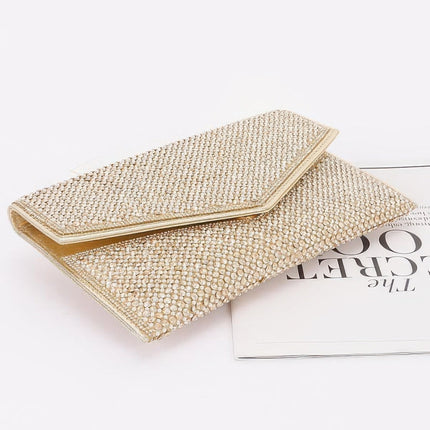 Pearl & Rhinestone Flap Clutch with Top Handle