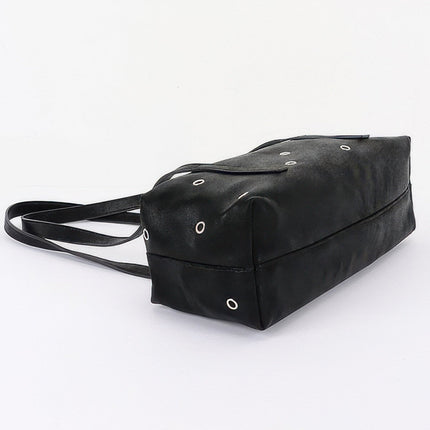 Eyelet-Detail Faux-Leather Shoulder Bag