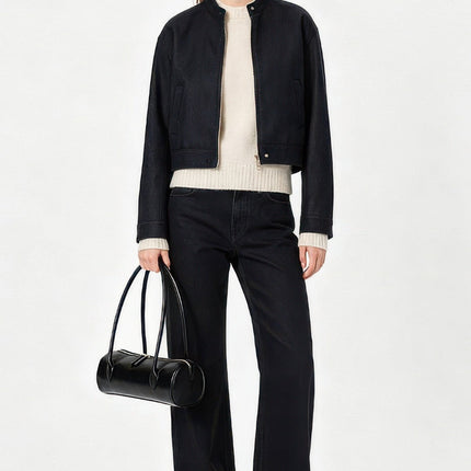Rectangular Faux-Leather Shoulder Bag