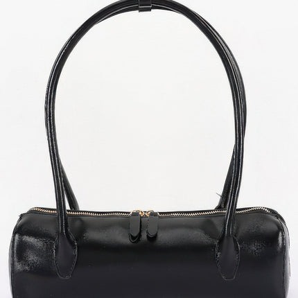 Rectangular Faux-Leather Shoulder Bag
