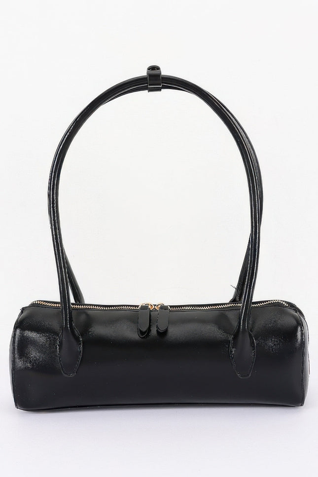 Rectangular Faux-Leather Shoulder Bag
