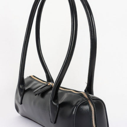 Rectangular Faux-Leather Shoulder Bag