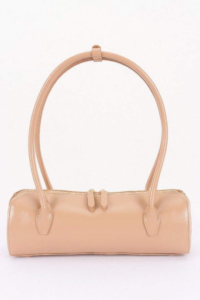 Rectangular Faux-Leather Shoulder Bag