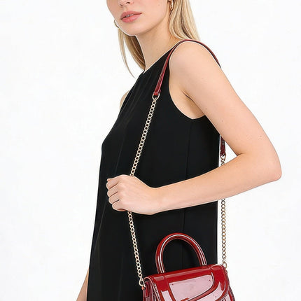 Patent-Style Top-Handle Bag with Detachable Strap