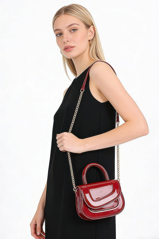 Patent-Style Top-Handle Bag with Detachable Strap