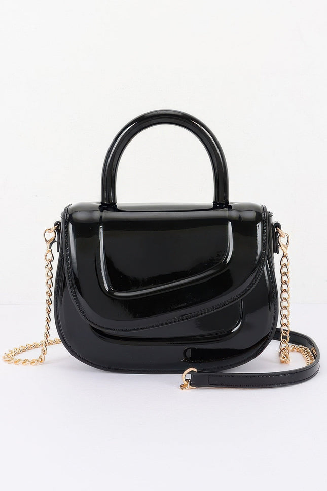 Patent-Style Top-Handle Bag with Detachable Strap