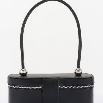 Faux-Leather Long Box Shoulder Bag