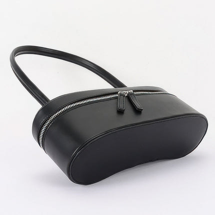 Faux-Leather Long Box Shoulder Bag