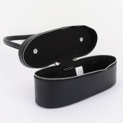 Faux-Leather Long Box Shoulder Bag