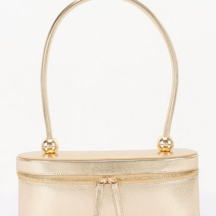 Faux-Leather Long Box Shoulder Bag