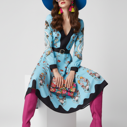 Waist-Cinched Floral Dress, The Met | Women - BYMANYC ® New York