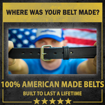 Steel Core Leather Gun Belt 1.25” – Made in USA