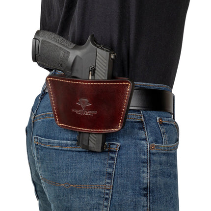 Dual Threat IWB / OWB Universal Belt Slide Holster | Made in USA | Ambidextrous Leather Holster
