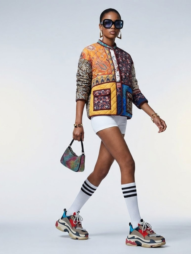 Paisley & Floral Patchwork Quilted Jacket