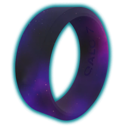 Women's Aqua Galaxy Glow Silicone Ring