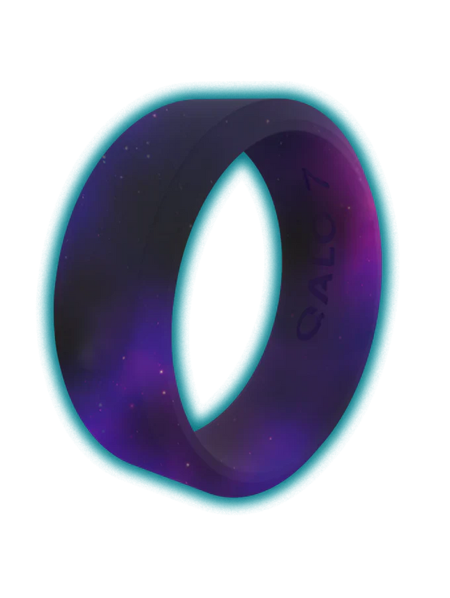 Women's Aqua Galaxy Glow Silicone Ring