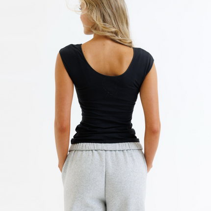 Wonder Cotton Stretch Cap-Sleeve Tee