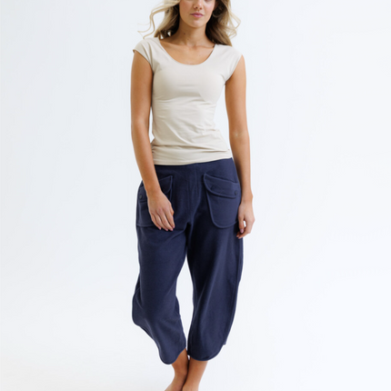 Wonder Cotton Stretch Cap-Sleeve Tee