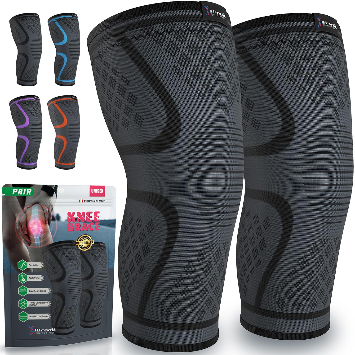 Afrodit knee support compression brace providing comfortable joint support for everyday movement