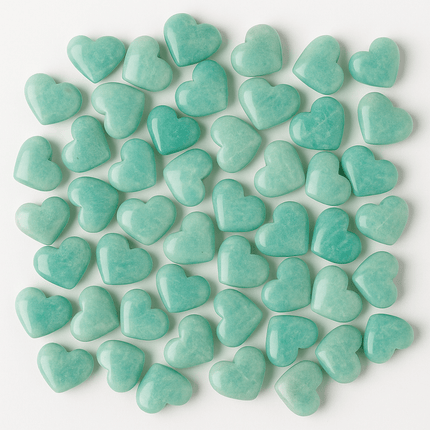 Amazonite Mini Hearts – Calming Blue-Green (Per LB)