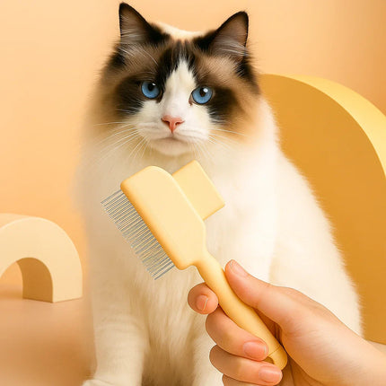 Paw Comb Self-Cleaning Pet Grooming Comb | Fine-Tooth Fur Remover for Cats & Small Dogs